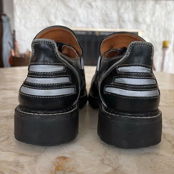 Vintage Fluevog Austin Safety Hogs Chunky Steel Toe Leather Loafers - Picture 6 of 13